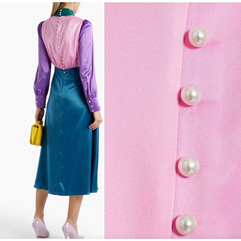 OLIVIA RUBIN Pink and Teal Midi Dress - Picture 5 of 6